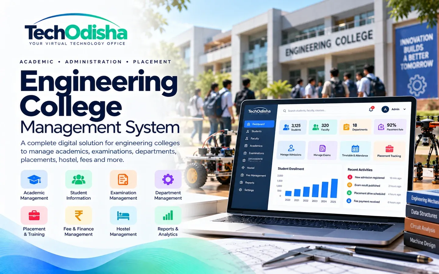 Engineering College Management Software dashboard