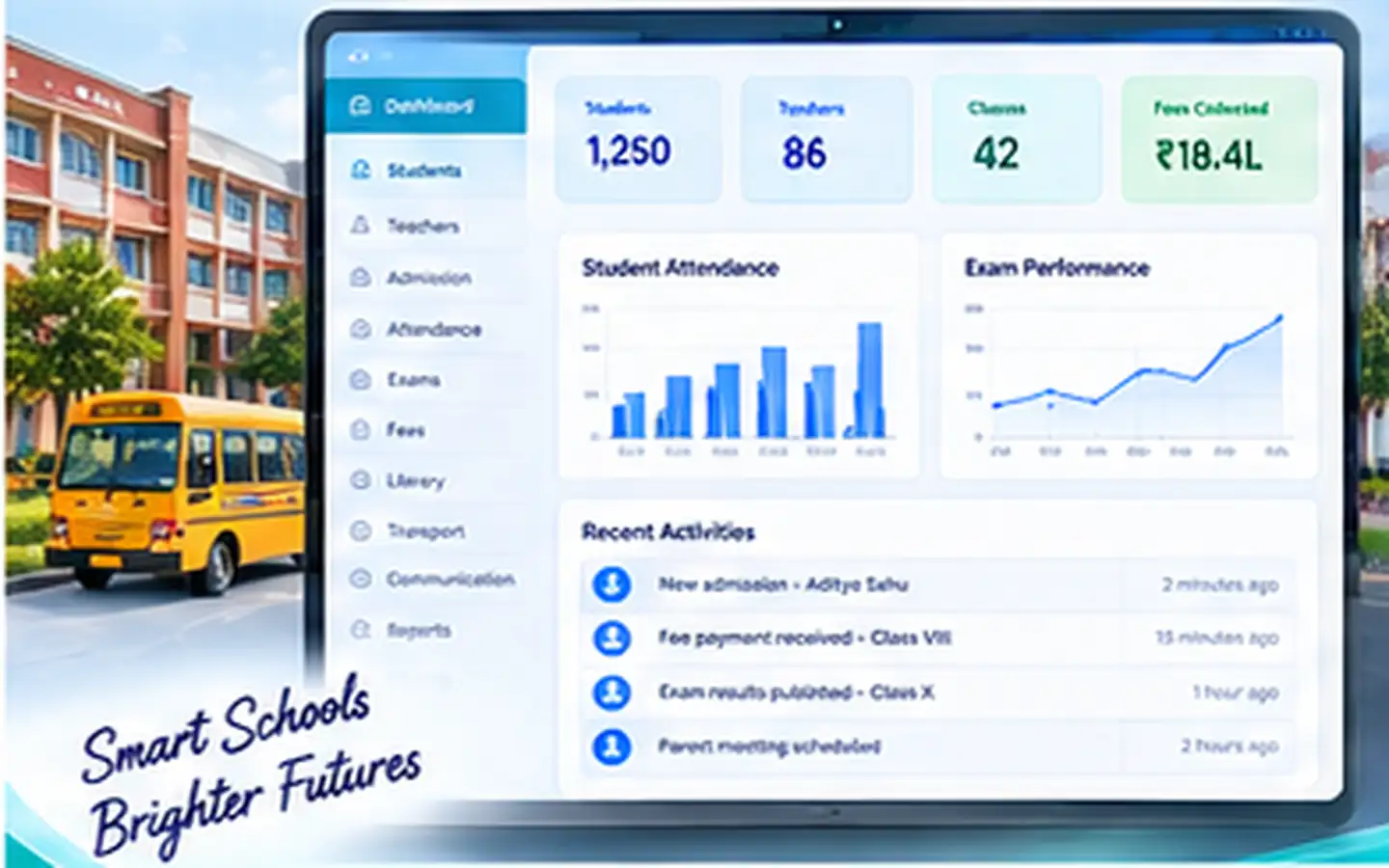 School Management Software dashboard